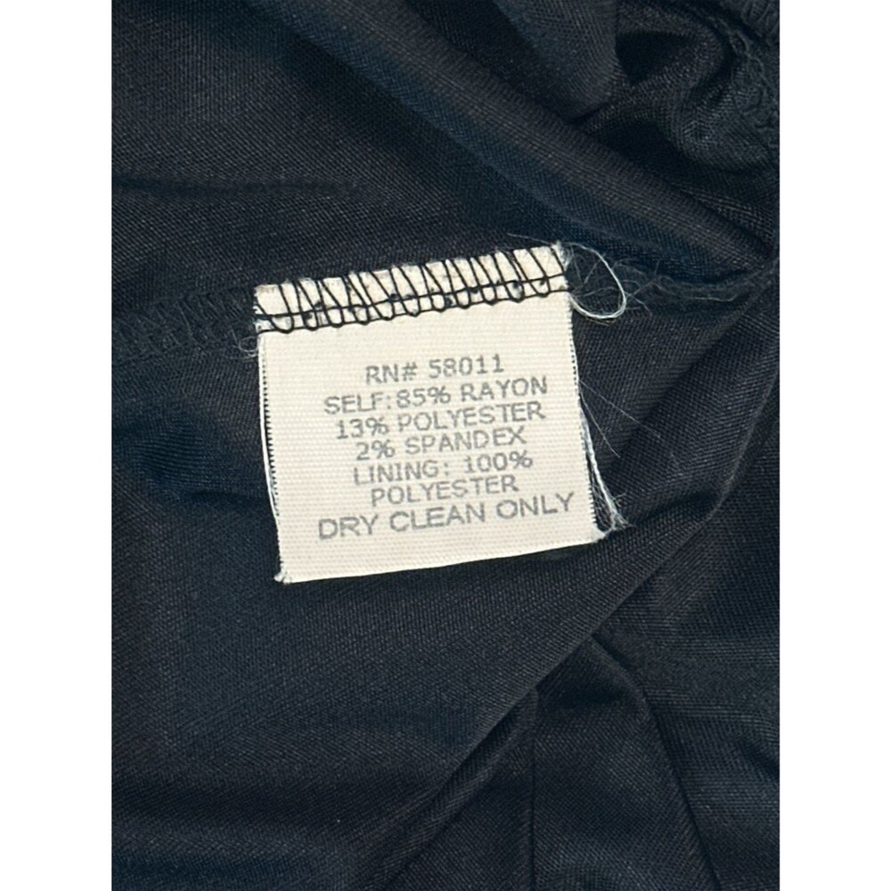 Vintage David Meister Black Ruched Dress Size 8 Carolyn Bessette Kennedy Style U - Picture 8 of 9